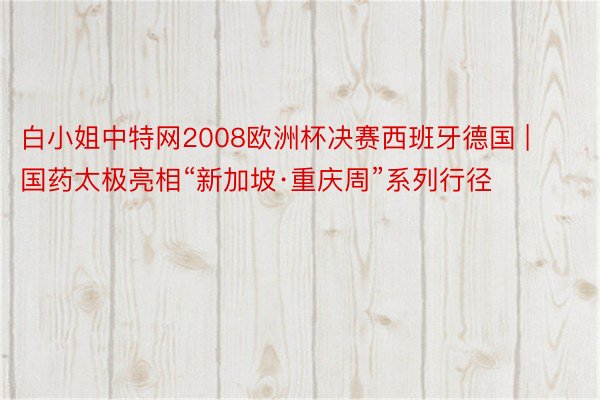 白小姐中特网2008欧洲杯决赛西班牙德国 | 国药太极亮相“新加坡·重庆周”系列行径