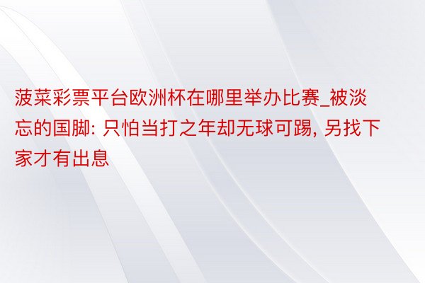 菠菜彩票平台欧洲杯在哪里举办比赛_被淡忘的国脚: 只怕当打之年却无球可踢, 另找下家才有出息